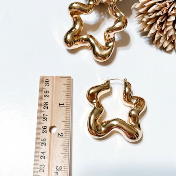 Geo hoop earrings M138 - Picture 7 of 8